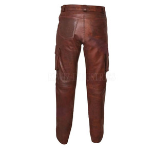 กางเกงคาร์โก้หนังสำหรับผู้ชายขนาดใหญ่พิเศษกางเกงคาร์โก้หนังสำหรับออกกำลังกายกลางแจ้งกางเกงคาร์โก้หนัง100% สำหรับผู้ชาย - Product Image 3