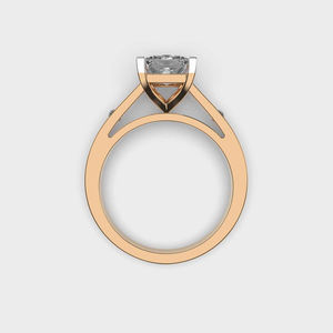 Bague de fiançailles et de promesse de mariage en or massif 14 carats avec diamant de Moissanite taillé en poussière étoilée - Product Image 2