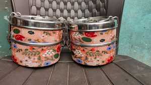 Meilleure vente conception personnalisée Logo moderne couleur aliments chauds en acier inoxydable isolé imprimé Clip Tiffin couvercle de boîte à lunch - Product Image 3