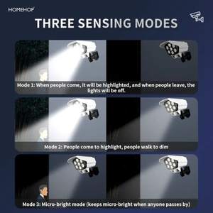 Lámpara Solar para Exteriores Homehop, 77 LED, Sensor de Movimiento, Forma de Cámara de Seguridad, Lámpara de Pared Impermeable para Jardín con Control Remoto - Product Image 5