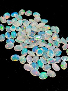 100% Natural Heat Treated Ethiopian Welo Opal Faceted Gemstone High Quality Loose Oval Shape 7x5 White Color <b>Play</b> 0.5-1.5 Carat - Product Image 4