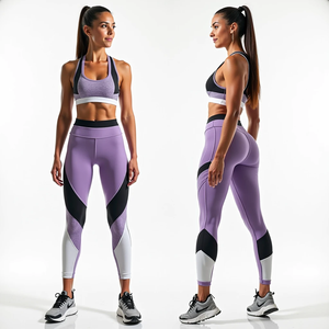 Conjunto Deportivo de Yoga para Mujer, Otoño Invierno, Leggings y Sujetador sin Costuras, Tejido Transpirable, Cómodo, con Estampado - Product Image 2