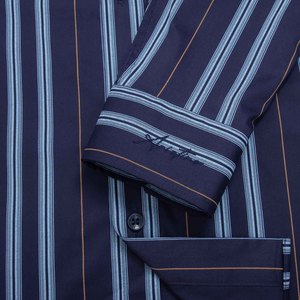 Camisa de Vestir para Hombre Aristino, Corte Entallado, Cuello Mao, Rayas, Antiarrugas, Transpirable, ALS0920S4, Precio de Mayoreo, Producto Destacado - Product Image 4