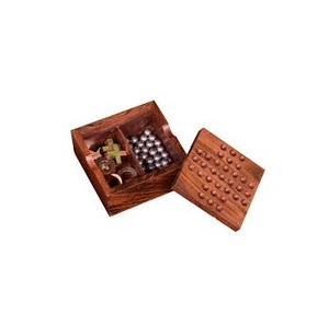 Juego de solitario hecho a mano de madera de tendencia y juego de Cruz cero juego elegante de madera - Product Image 1