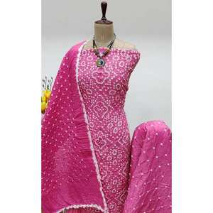 ชุดเดรสผ้าซาตินคอตตอนสำหรับผู้หญิง KMTAH แบบยาวคลุมเข่า แต่งลาย Bandhani  แห้งเร็ว ทรงปกติ เหมาะสำหรับทุกฤดูกาล - Product Image 1