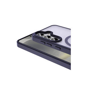 Coque en silicone magnétique Netzy Luxury Matte pour chargement MagSafe pour Samsung Galaxy S24, protection antichoc avec PU - Product Image 2