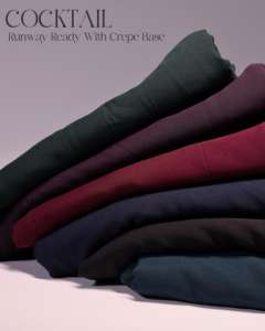 Tissu crêpe THE COCKTAIL, tissu doux 100% polyester, tissé, poids moyen, pour robes de mariée et vêtements, femmes et filles - Product Image 1