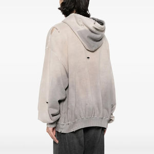 เสื้อฮู้ดผู้ชายผ้าเจอร์ซี่โอเวอร์ไซส์เปิดไหล่มีเชือกผูกแบบลำลองงานตามสั่ง - Product Image 3