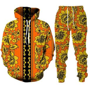 Conjuntos de chándal de lana suave de chándal de algodón estampado OEM/ODM con sublimación a todo color o serigrafía - Product Image 3