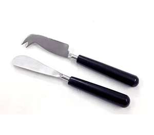 ชุดเครื่องมือทำชีสสแตนเลสมีด้ามจับเรซินสีดำทำด้วยมือเครื่องมือทำสลัดเงิน - Product Image 1