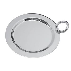 New Design Metal Brass Fooor Serving Tray Nickle Plated Finished Home Hotel Decorative Tray Silver Plated Round Serving Tray - Product Image 3