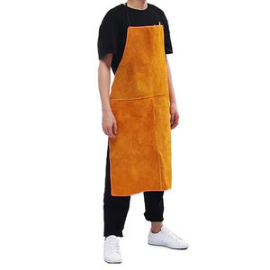 Cow Split Leather Welding Apron Safety Gear Anti-scald Long <b>Coat</b> Welder <b>Cape</b> - Product Image 1