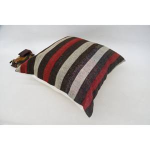 Oreiller patchwork en laine motif tartan multicolore 24x24 pouces Moelleux Vintage Leaves Design Woven Non-Slip Decorative - Product Image 5