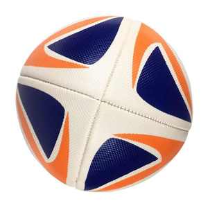 Pelota de rugby de rango de estadio OEM cosida a máquina con vejiga de goma duradera Disponible en 1/3/6/9 tamaños hechos de PVC/PU/microfibra - Product Image 5