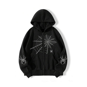 Sudaderas con diamantes de imitación Rhinestones All Custom Color Zipper Hoodie Transpirable y cómodo Rhinestones Hoodies para hombre - Product Image 1