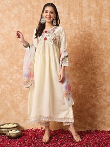 Nuevo diseñador de algodón puro Alia corte con bordado Sikvans trabajo paquistaní Salwar Kameez para Ramadán - Product Image 4