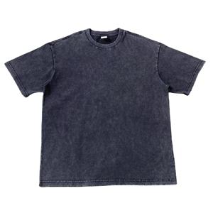 T-shirts en coton surdimensionnés pour hommes, mode masculine, impression de logo, lavage à l'acide vintage, tissu d'été personnalisé en gros - Product Image 6