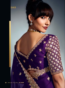 Sari de Fiesta para Mujer, Ropa de Boda, Nuevo Diseño, Bordado, Trabajo a Mano en el Borde y el Cuerpo, Moti, Cutdana, Lentejuelas - Product Image 6