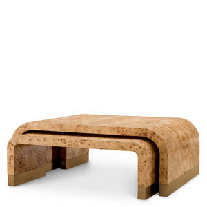 Quinton <b>Set</b> of 3 <b>Nesting</b> <b>Coffee</b> <b>Tables</b> Farmhouse-Contemporary Metal and Marble Living Room Furniture for Entryway or Home Use - Product Image 1