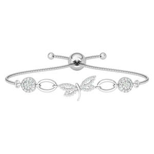 Pulsera CLARA de Plata Pura 925 con Dije de Libélula, Bañada en Rodio con Zirconia, Ideal para Ocasiones Religiosas, Fiestas o Regalos - Product Image 1