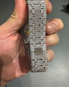 Luxury <b>Men's</b> Iced <b>Watch</b> Brilliant Moissanite Diamond Stainless Steel Bracelet Movement Crystal Dial Window <b>Boxed</b> Packaging - Product Image 5