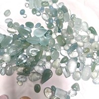 Lot en gros de cabochons d'aigue-marine naturelle au poids, avec différentes formes et tailles, utilisés pour la fabrication de bijoux, pierre d'aigue-marine