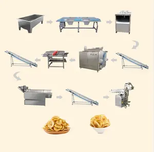 Línea de procesamiento de chips de plátano completamente automática de alto rendimiento, máquinas para hacer chips de plátano con precio de fábrica