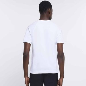 Camiseta blanca de algodón de secado rápido para hombre con estampado de logotipo personalizado, ropa de calle de patrón sólido, estampado gráfico para hombre y mujer - Product Image 3