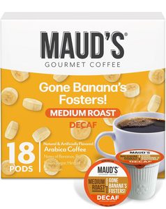 กาแฟดีแคฟรสกล้วยของเมาด์ แบบแคปซูล 18 ชิ้น กาแฟคั่วกลางแบบไม่มีคาเฟอีนในแคปซูลแบบเสิร์ฟเดี่ยว – อาราบิก้า 100% - Product Image 1