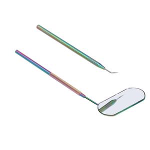 Miroir de maquillage en acier inoxydable pour extensions de cils avec pinces pour le coiffage des cils, salon et usage domestique, toutes les couleurs disponibles - Product Image 1