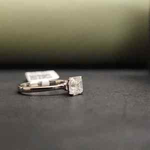 Anillos Elegantes para Mujer, Corte Asscher, Moissanita Creada en Laboratorio, Oro Sólido de 18 Quilates, Acero Inoxidable, Certificación IGI, para Uso Diario - Product Image 4