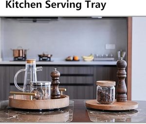 ถาดไม้กลมขนาด12นิ้วพร้อมที่จับสำหรับตกแต่งห้องชุด2ชิ้นเป็นมิตรกับสิ่งแวดล้อม - Product Image 4