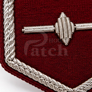 Wholesale Premium Bullion Wire Badge Custom Handmade Thread Embroidery <b>Patch</b> Decorative <b>Applique</b> For Hats Garments Accessories - Product Image 5