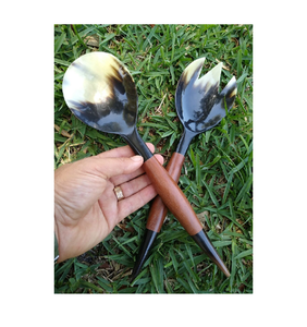 Sirviendo comida Cuerno de búfalo Servidores de ensalada decorativos Juego de servir buffet Calidad premium por debajo de sus presupuestos - Product Image 2