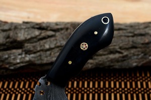 Cuchillo de caza superior, cuchillo Skinner, cuchillo de caza de acero de Damasco con mango de cuerno, regalo para cazador - Product Image 4