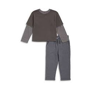 Superbe ensemble décontracté deux pièces pour garçons, nouveau modèle printemps-automne, col montant, en coton doux à motif animalier pour bébé - Product Image 5