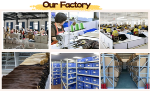 Cheveux vietnamiens Remy <span class=keywords><strong>bleu</strong></span> <span class=keywords><strong>foncé</strong></span> en gros, densité 150%, ondulation naturelle, cuticules alignées, double trame, devant transparent, racines foncées - Product Image 6