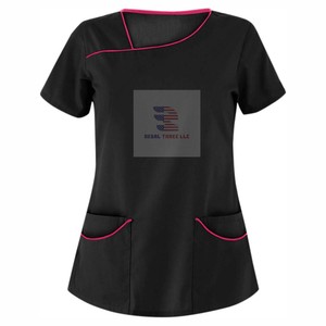 Hauts de gommage unisexe à manches courtes uniforme d'allaitement hauts de gommage - Product Image 4