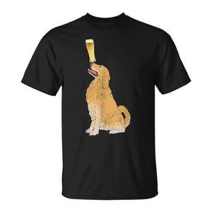 T-shirt Golden Retriever Beer Lover, design bière artisanale, taille adulte unisexe - Product Image 1