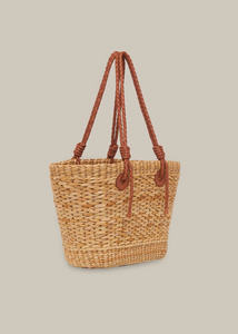 BOLSO DE PAJA HECHO A MANO CON CUERO REAL NUEVO VENTAS AL POR MAYOR - Product Image 3