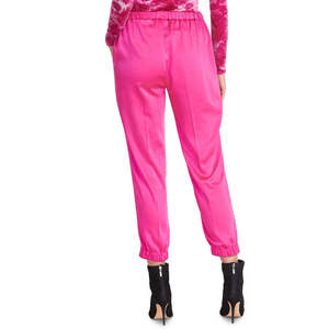 Pantaloni Hailey da Donna Rachel Roy, Rosa Scuro, in Raso, a Vita Alta, Gamba Dritta, Traspiranti, Effetto Stropicciato, Taglia Media - Product Image 2