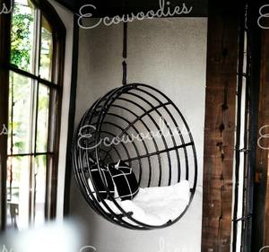 เก้าอี้ชิงช้าเด็กทำจากไม้ไผ่หวายแบบเดี่ยวสำหรับลานกลางแจ้งเก้าอี้ไข่แกว่งได้สำหรับเด็ก - Product Image 3