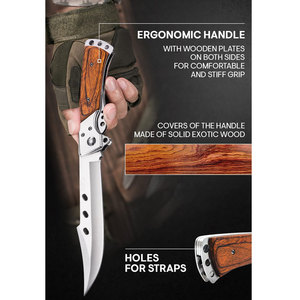 Venta al por mayor personalizado OEM ODM servicio PRESTIGE BLADES cuchillo de bolsillo único alemán Damasco acero supervivencia Drop Point cuchillo plegable - Product Image 5