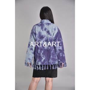 Beau manteau d'hiver unisexe tissé à la main en coton matelassé avec broderie TNT Suzani, tissu court et écologique de taille XL - Product Image 2