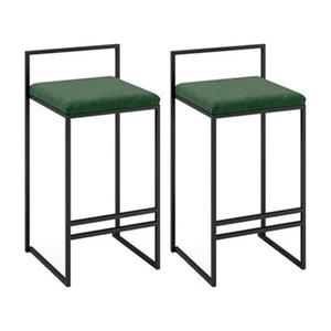 Tabouret de bar rustique en fer avec motifs artisanaux et finition en bois naturel pour des espaces confortables et accueillants - Product Image 1
