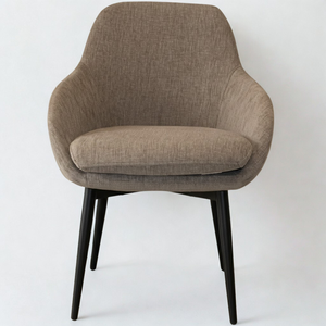 Chaise de salle à manger de style européen moderne LOTUS avec accoudoirs, assise en mousse souple, pieds en métal noir, adaptée pour les restaurants et les hôtels - Product Image 2