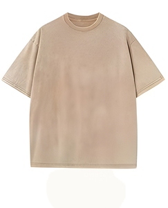 Haute qualité Polyester/coton personnalisé col rond Pro Club toile respirant coupe régulière T-Shirts impression lavage à l'acide pour hommes - Product Image 2