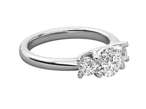 14K แหวนเงินสเตอร์ลิง925ชุบทองมีเพชรกลมผ่านการรับรอง IGI - Product Image 2