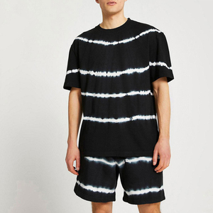 Conjunto de Verano Casual para Hombre, Camiseta y Pantalones Cortos Extra Grandes, Tejido de Punto con Estampado por Transferencia de Calor - Product Image 5