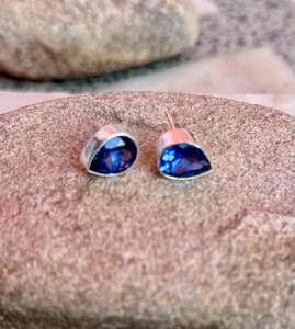 Pendiente hecho a mano de zafiro azul de Plata de Ley 925 hermoso pendiente de plata para mujer. - Product Image 2